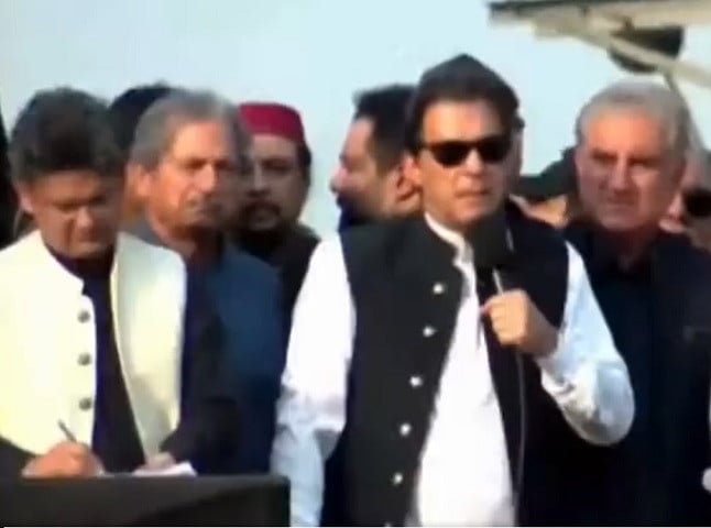 Imran Khan arrives at liberty chowk