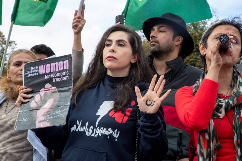 a protester takes part in a rally in support of the iranian people following the death of a woman in 1665898768 1100