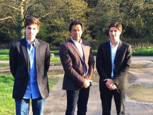 The sons of Imran Khan travel from Lahore back to London.